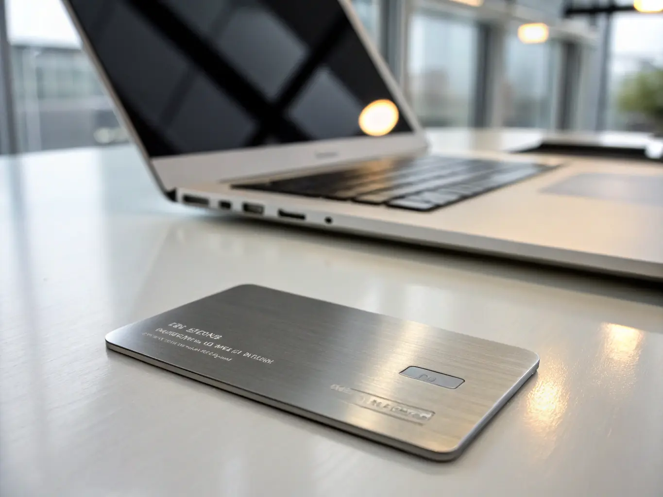 A business card with a matte finish, providing a smooth, non-reflective surface that enhances readability.